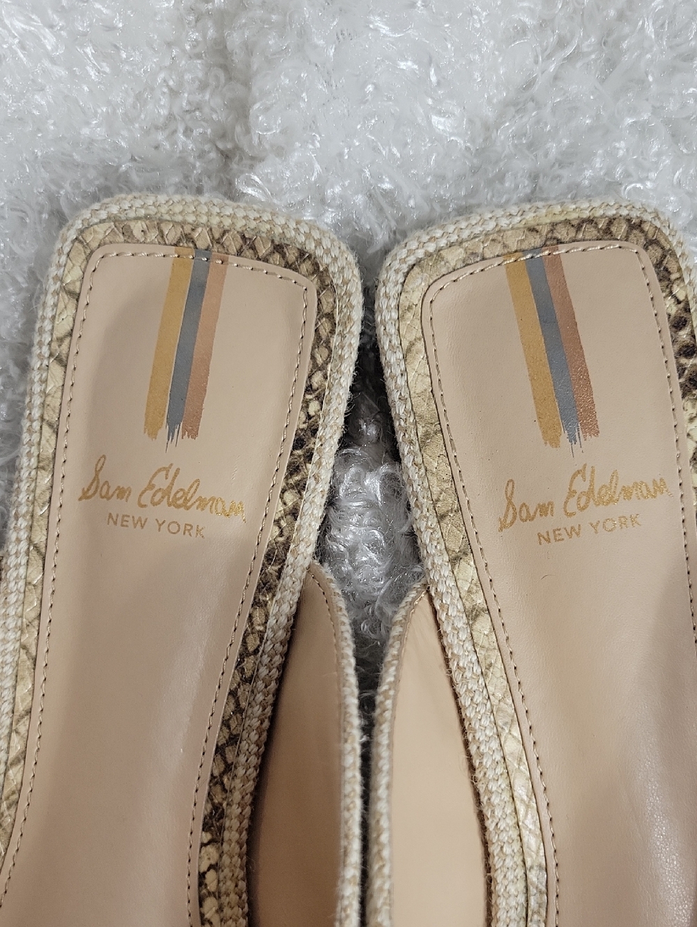 Sam Edelman Lavina Mule Flats - Natural Linen Beige - size 7 - Picture 3 of 14